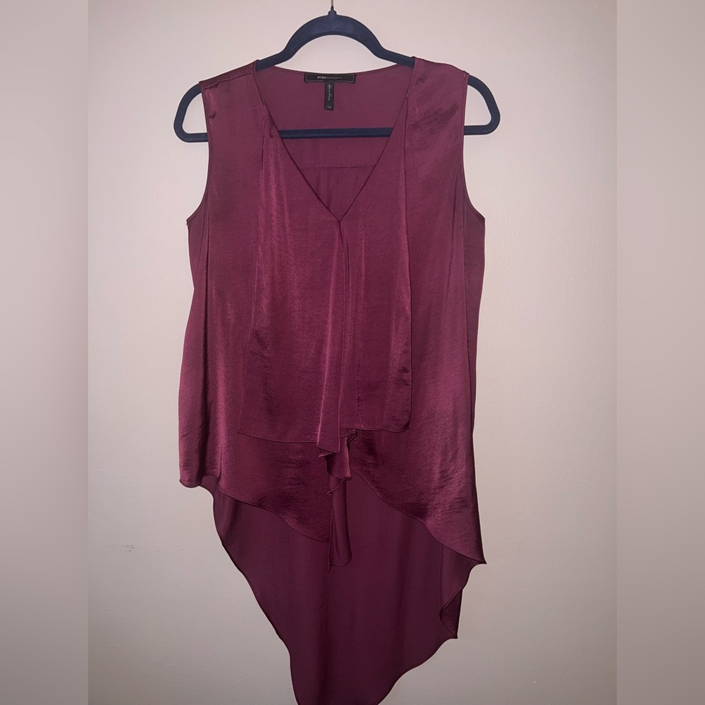 BCBG MAXAZRIA Cyprien Draped Asymmetric High/Low Top